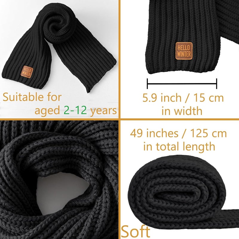 Hello Winter Kids Scarf Winter Neck Warmer Toddler Neck Scarf Girls Thick Scarves Boys Warm Neck Warp 2-12 Years - Image 2